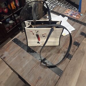Coach Black and Cream Shoulder Bag with Character Design